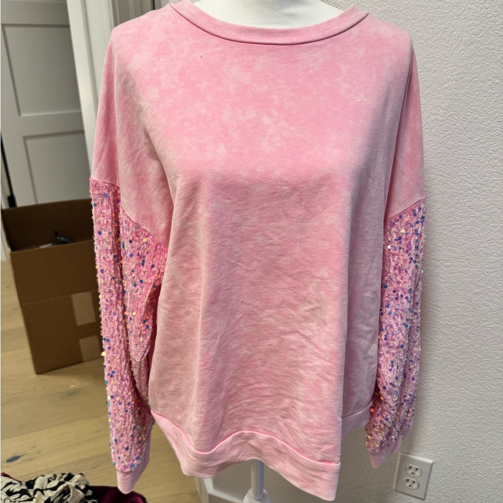 BIBI pink sparkle sweatshirt